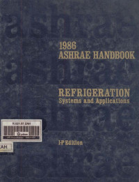 1986 Ashrae Handbook: Refrigeration System And Applications