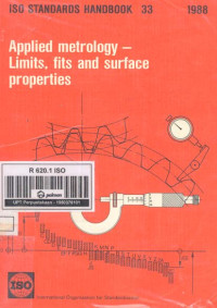 ISO Standards Handbook 33.  Applied Metrology-Limits Fits And Surface Properties
