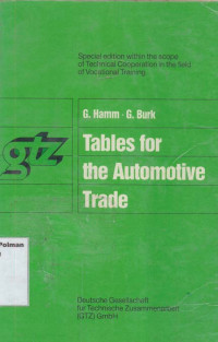 Tables for The Automotive Trade