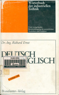 Wörterbuch Der Industriellen Technik Band 1: Deutsch-Englisch