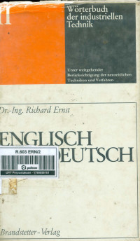 Wörterbuch Der Industriellen Technik Band 2: Englisch-Deutsch